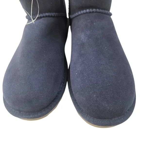Kirkland Shearling Suede Leather Boots NEW Womens 8 Blue Short Winter Cozy - Picture 8 of 13